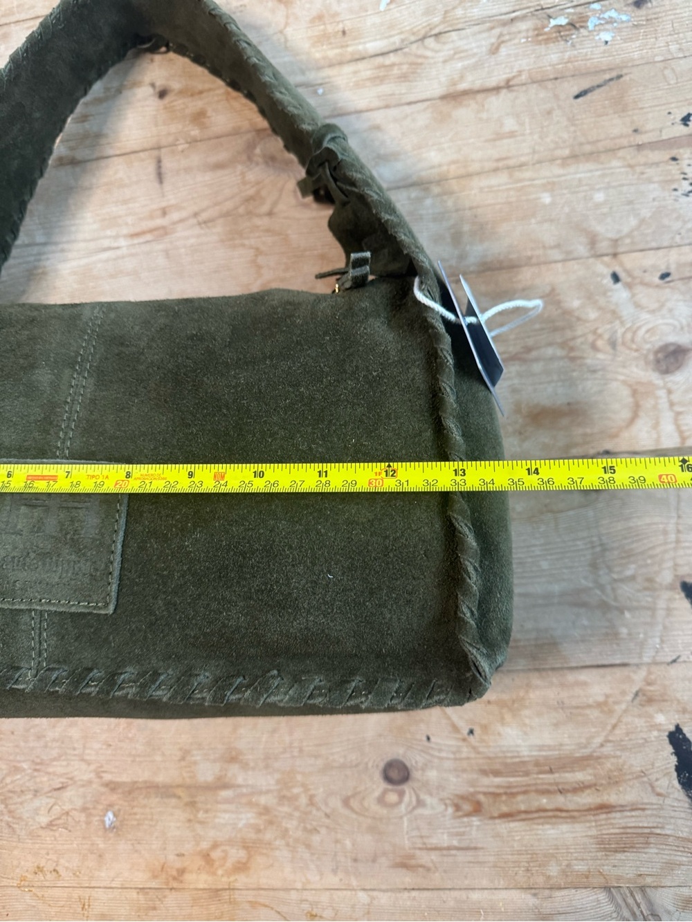 Haute Hippie Olive Green Braided Suede Shoulder Bag - Picture 10 of 16